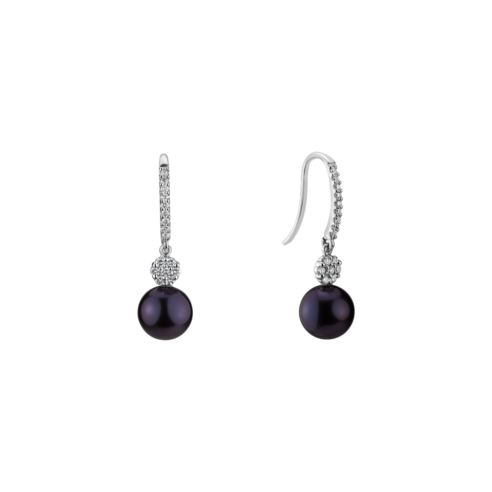 Diamond earrings with Pearl Sea Glory