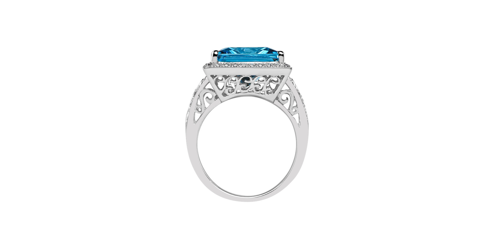 Diamond ring with Topaz Anastasia Dream