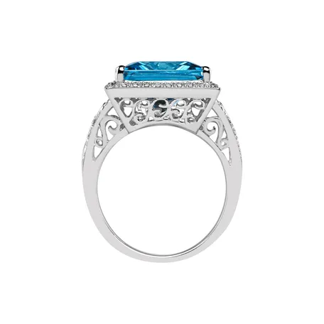 Diamond ring with Topaz Anastasia Dream