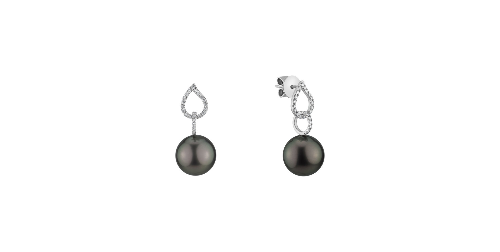 Diamond earrings with Pearl Iblis