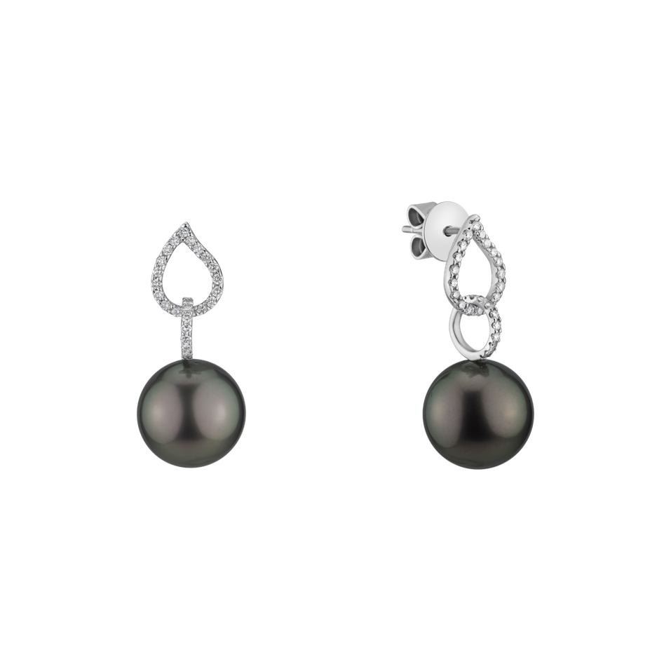 Diamond earrings with Pearl Iblis