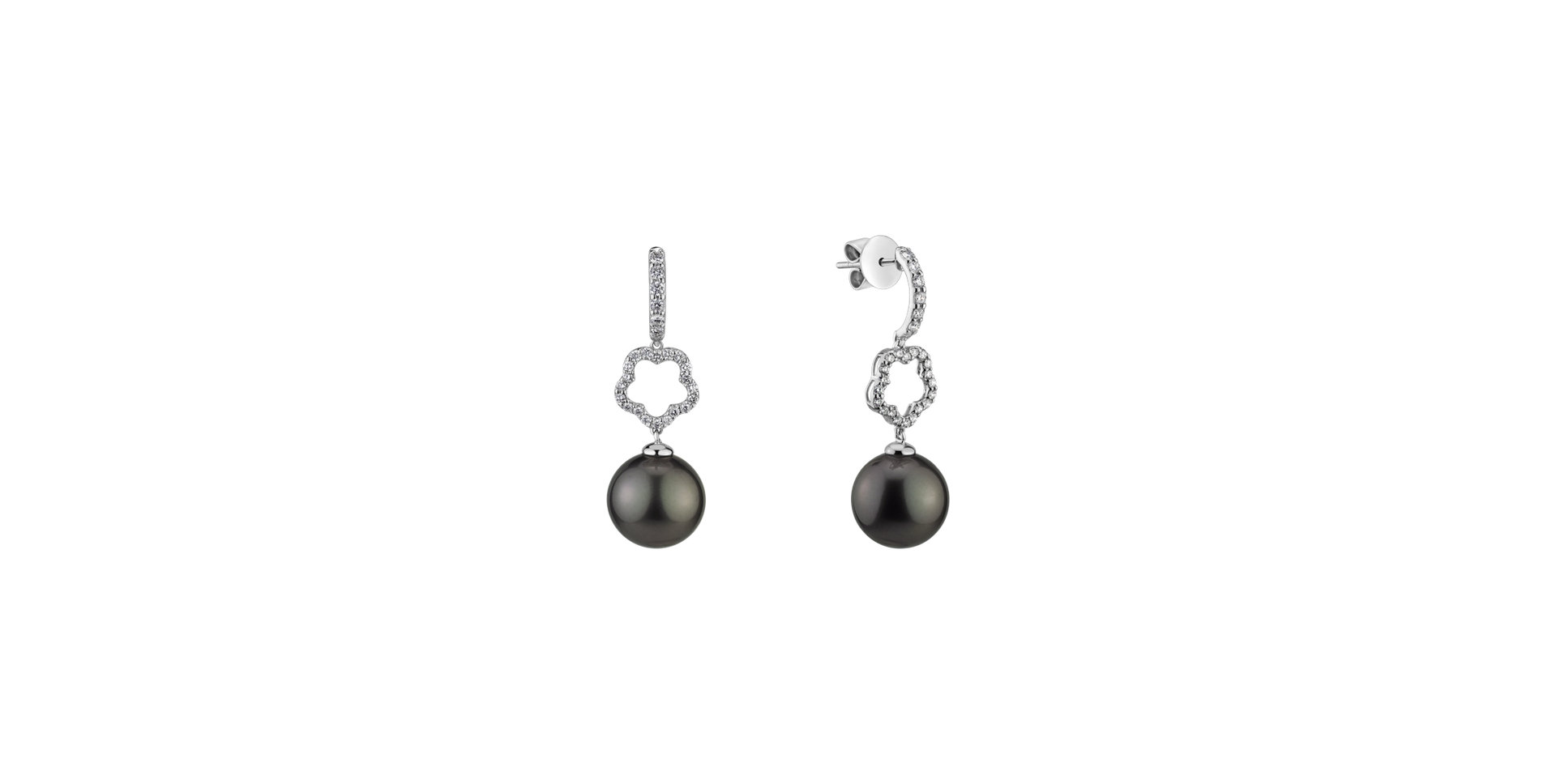 Diamond earrings with Pearl Daevas