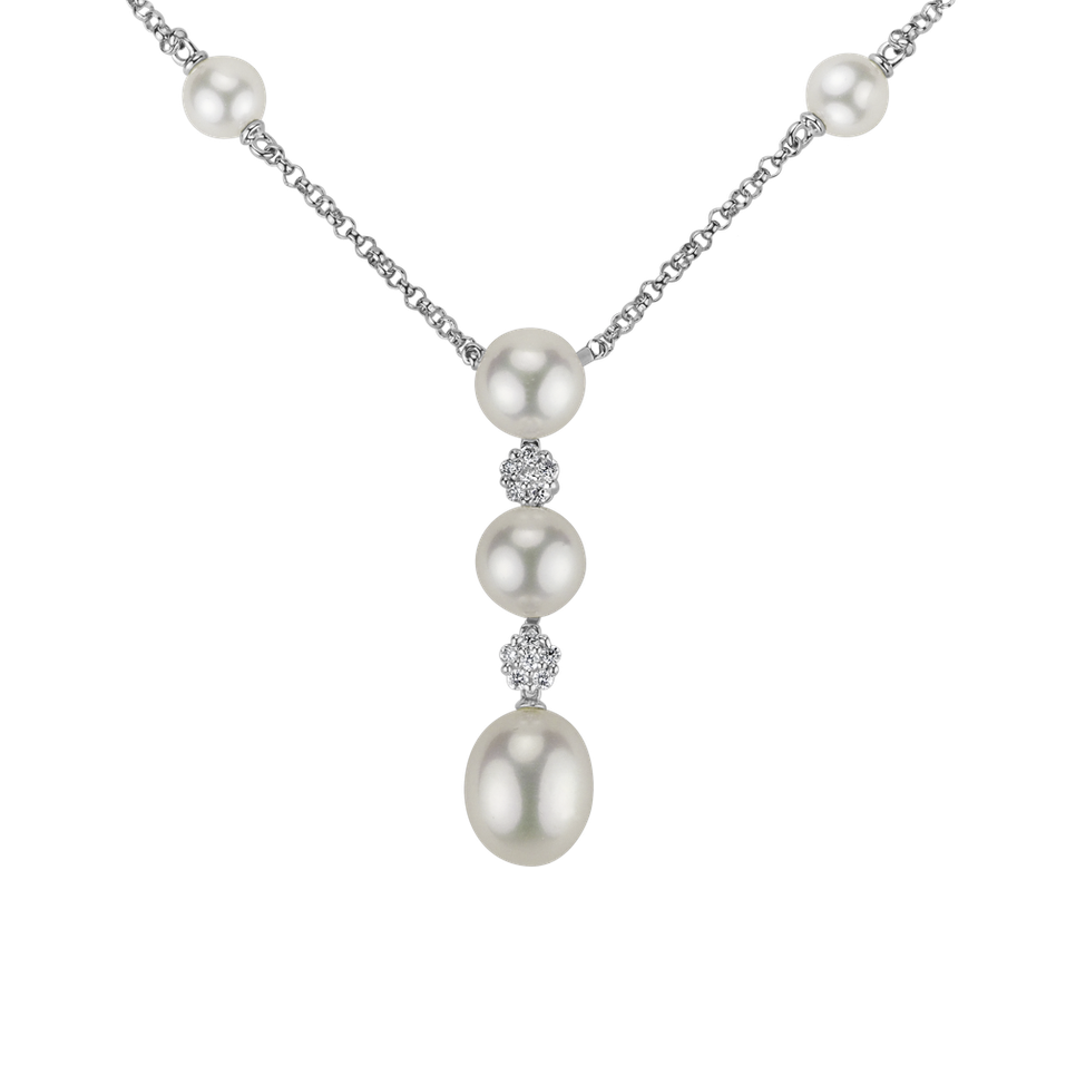 Diamond necklace with Pearl Ancient Sea