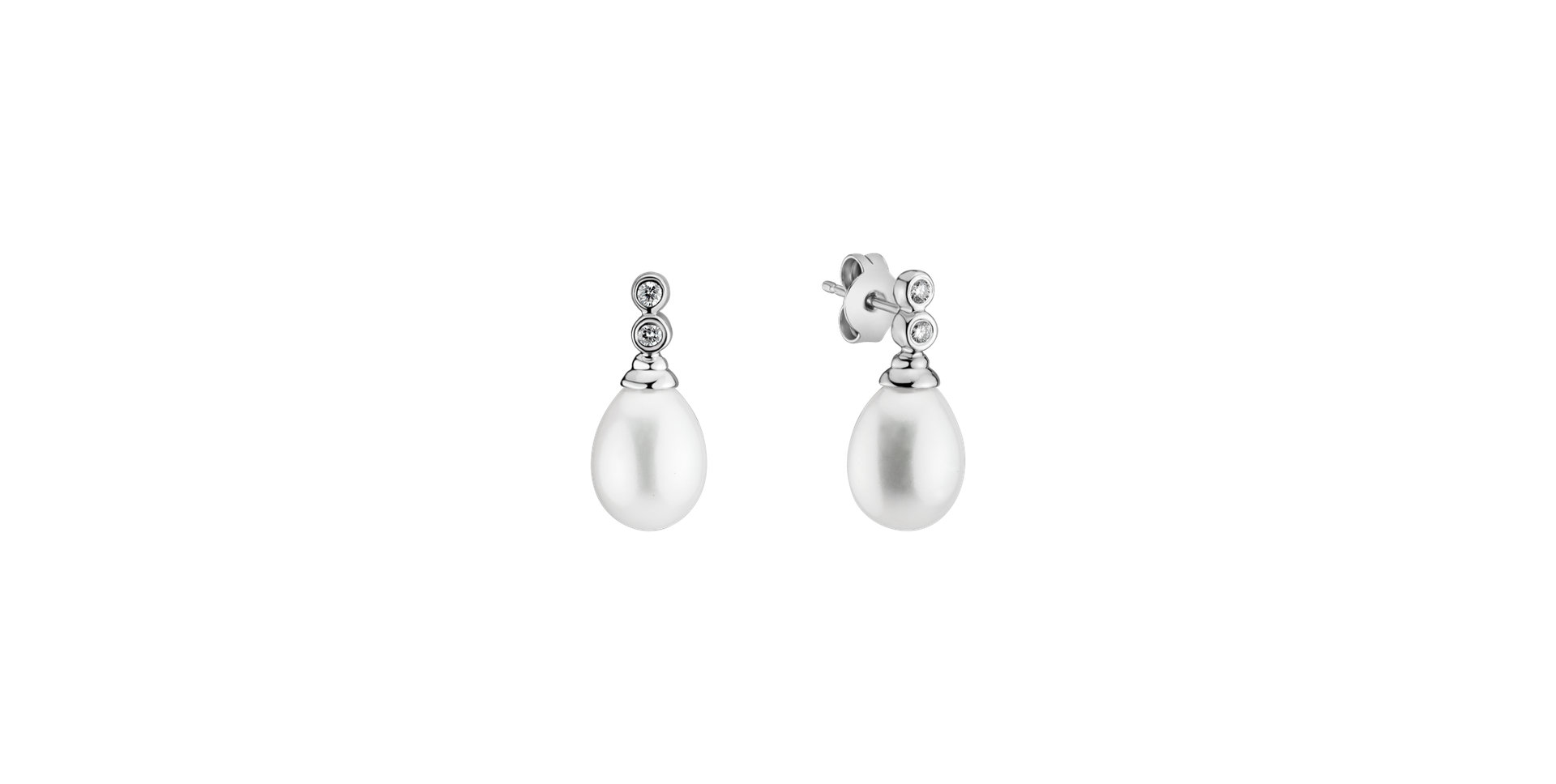 Diamond earrings with Pearl Marine Wonder