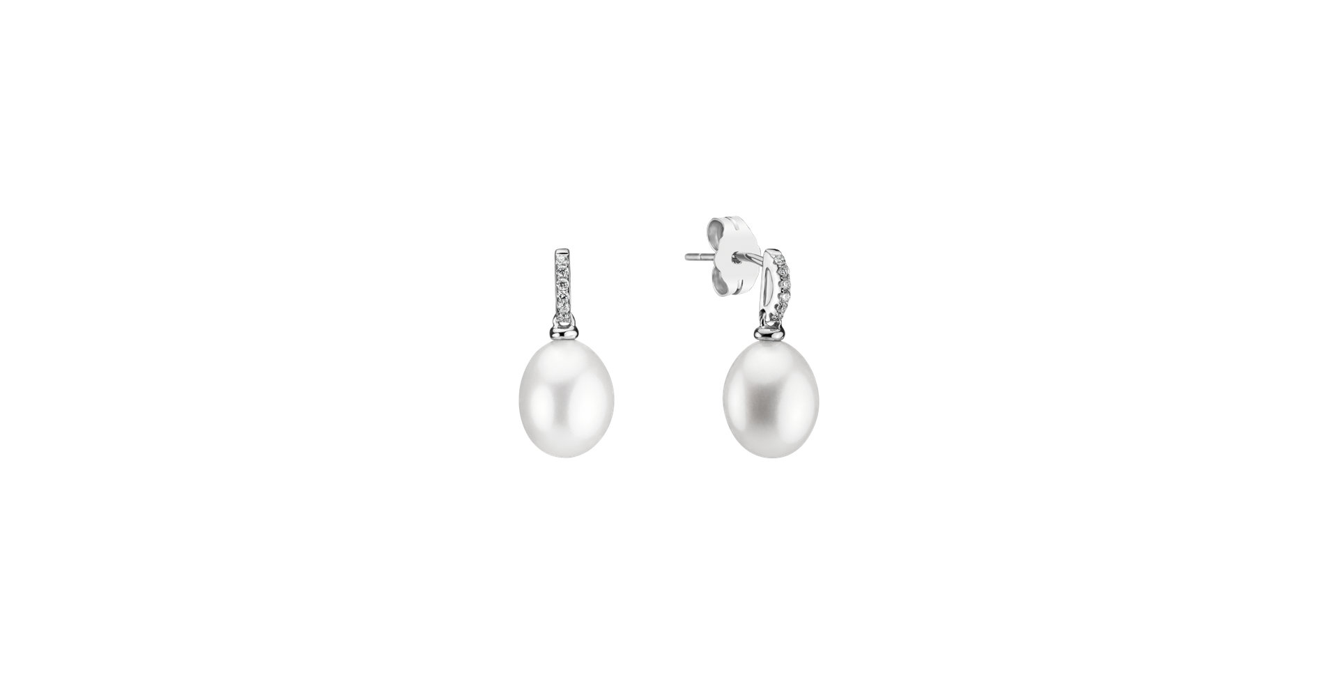 Diamond earrings with Pearl Electra