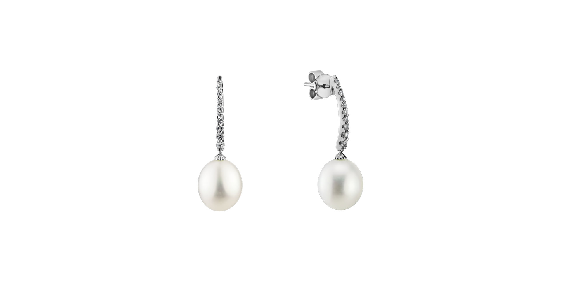 Diamond earrings with Pearl Yesenia Sea