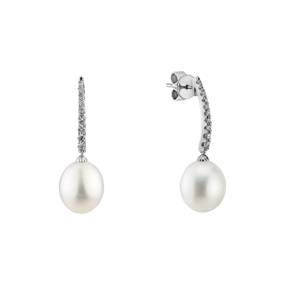 Diamond earrings with Pearl Yesenia Sea