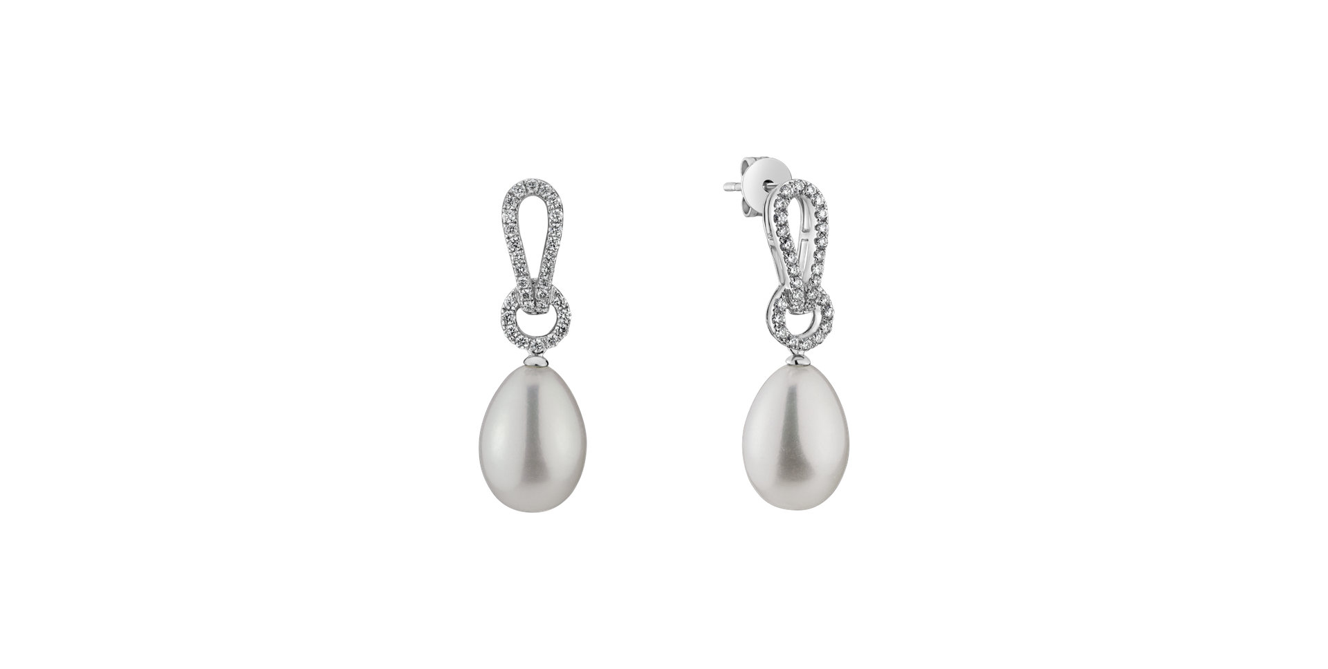 Diamond earrings with Pearl Yolanda Pacific