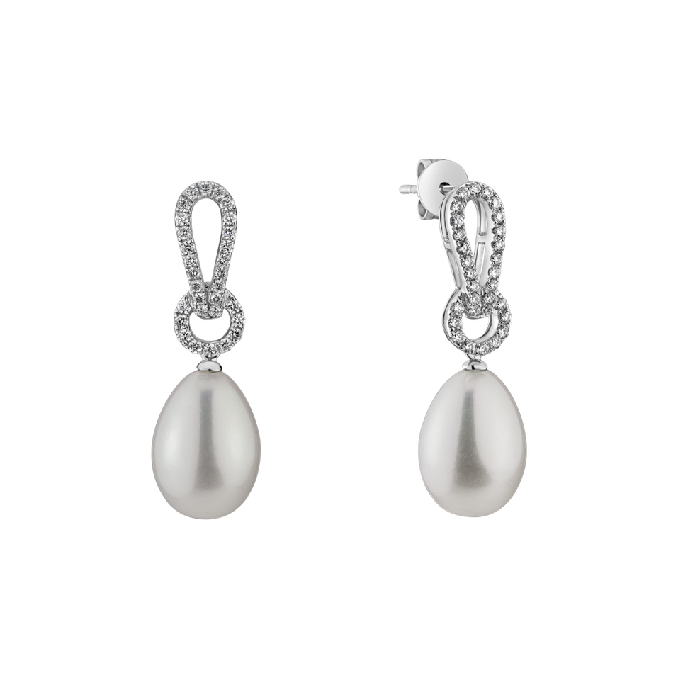 Diamond earrings with Pearl Yolanda Pacific