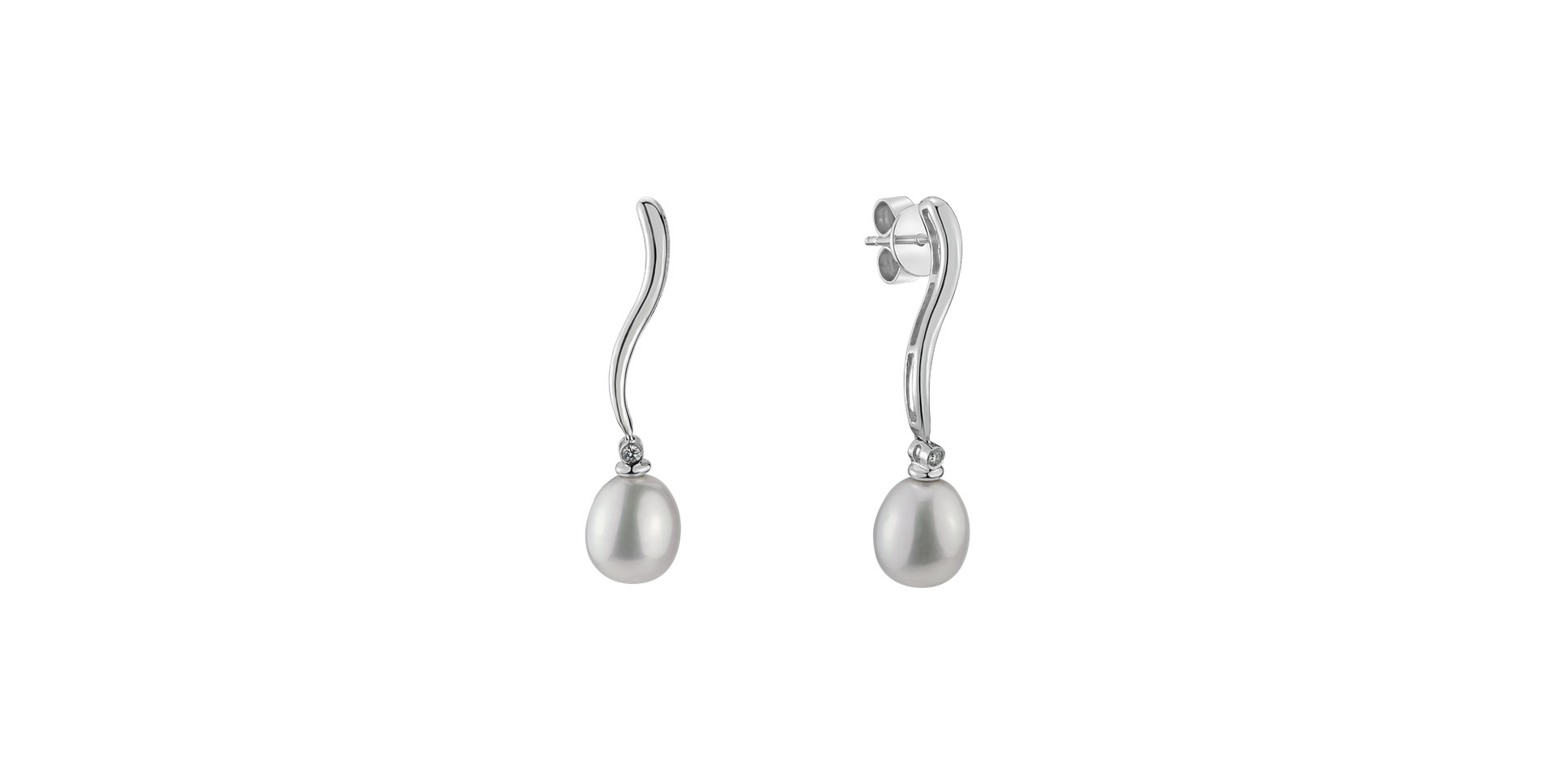 Diamond earrings with Pearl Wendy River