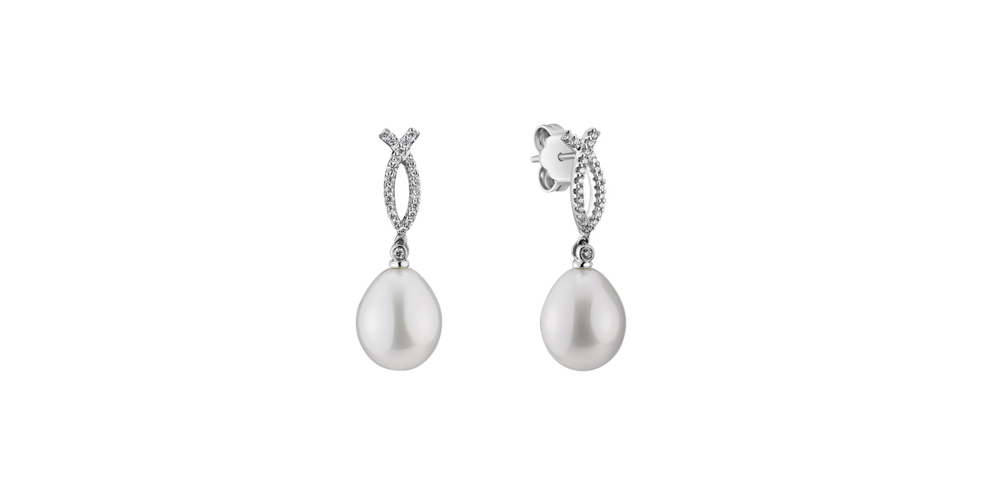 Diamond earrings with Pearl Violeta Ocean