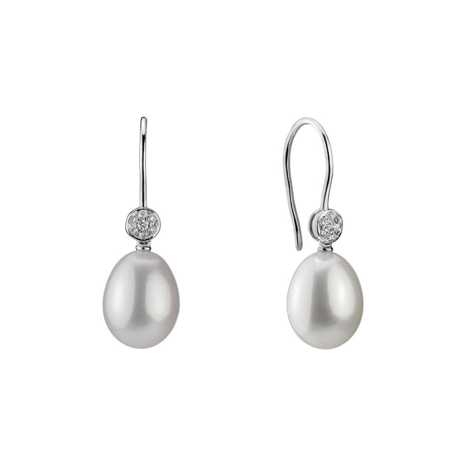 Diamond earrings with Pearl Underwater Vanesa
