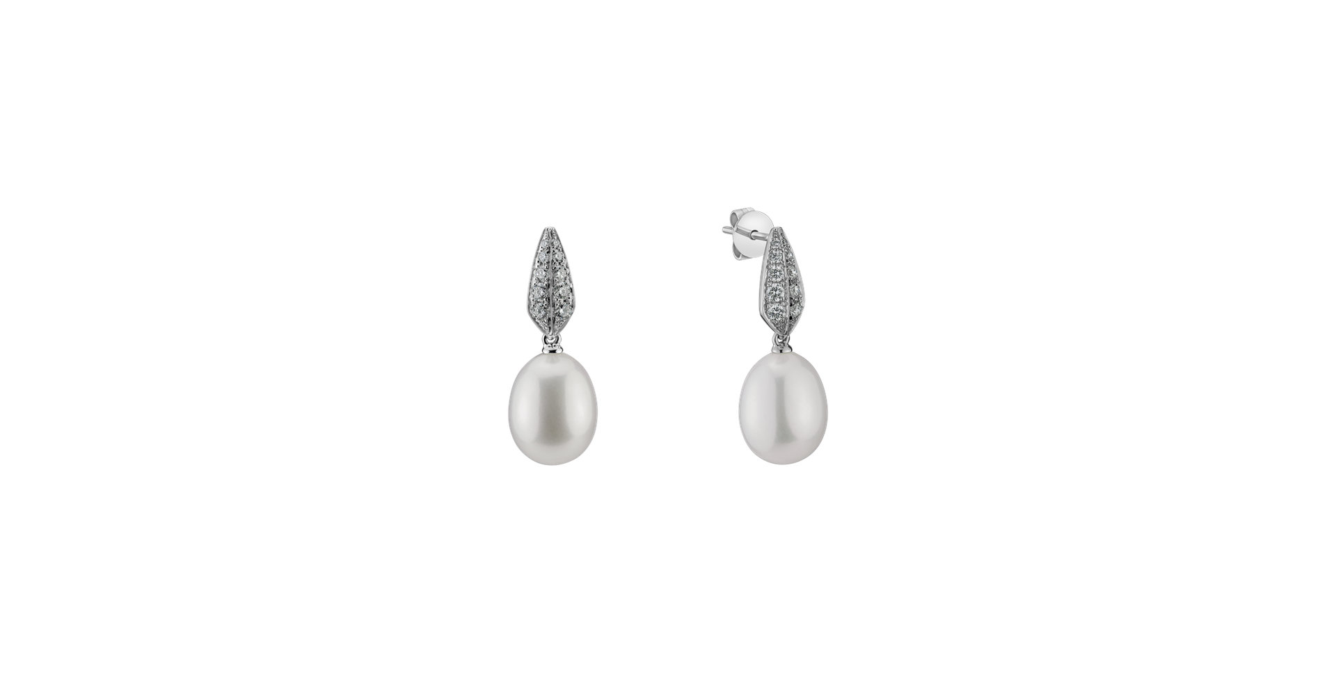 Diamond earrings with Pearl Tatiana Pearls