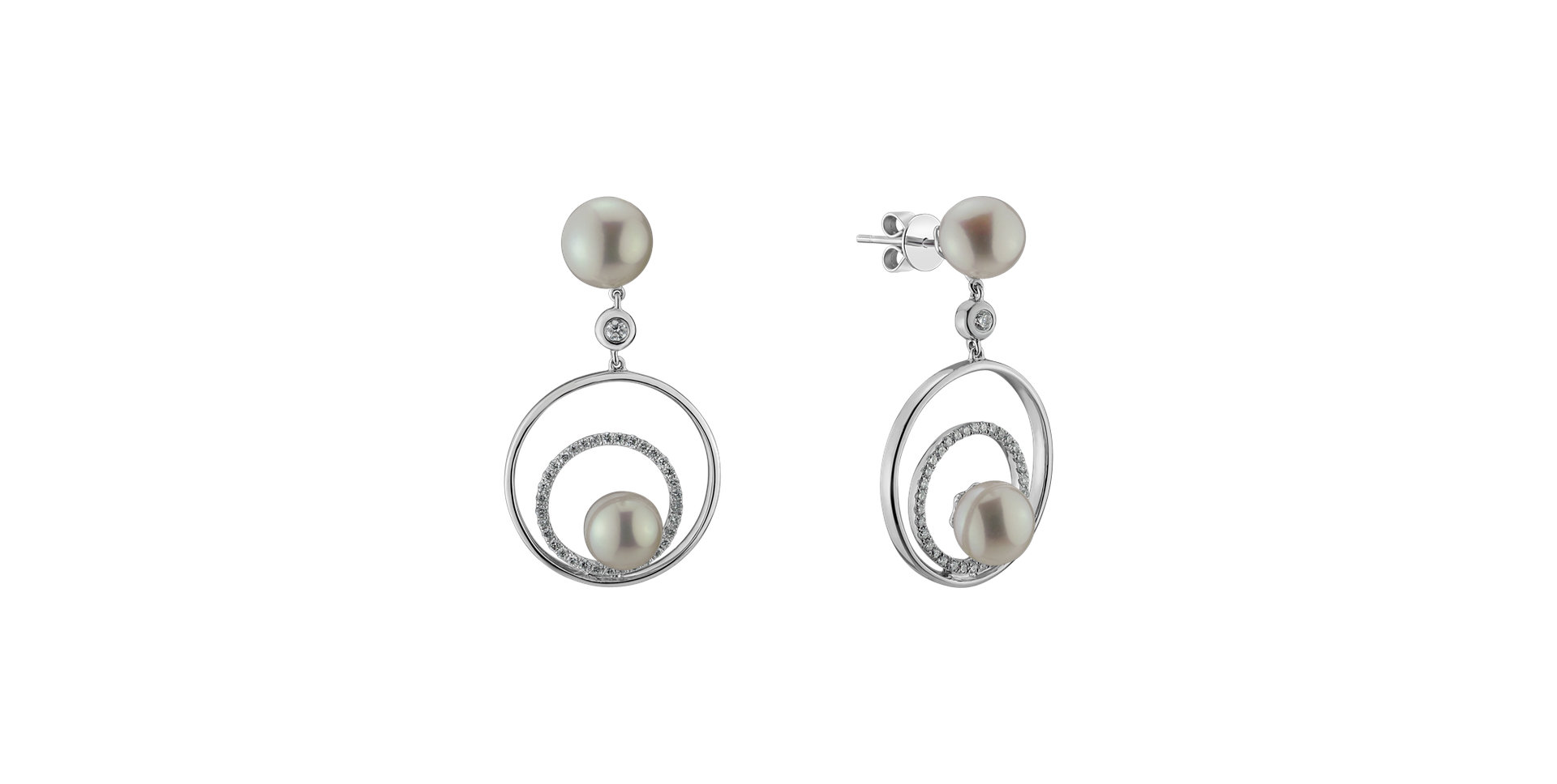 Diamond earrings with Pearl Vortex Susana