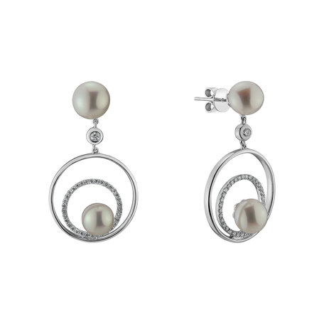 Diamond earrings with Pearl Vortex Susana