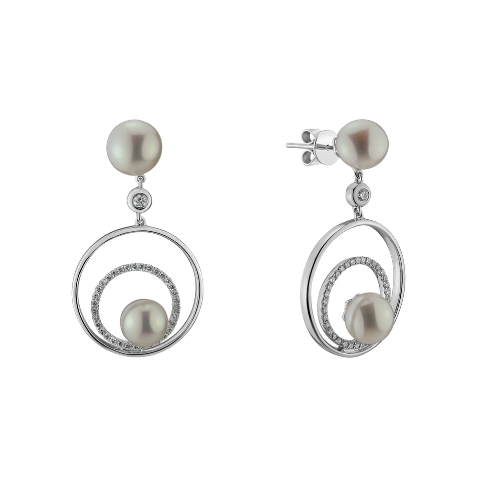 Diamond earrings with Pearl Vortex Susana