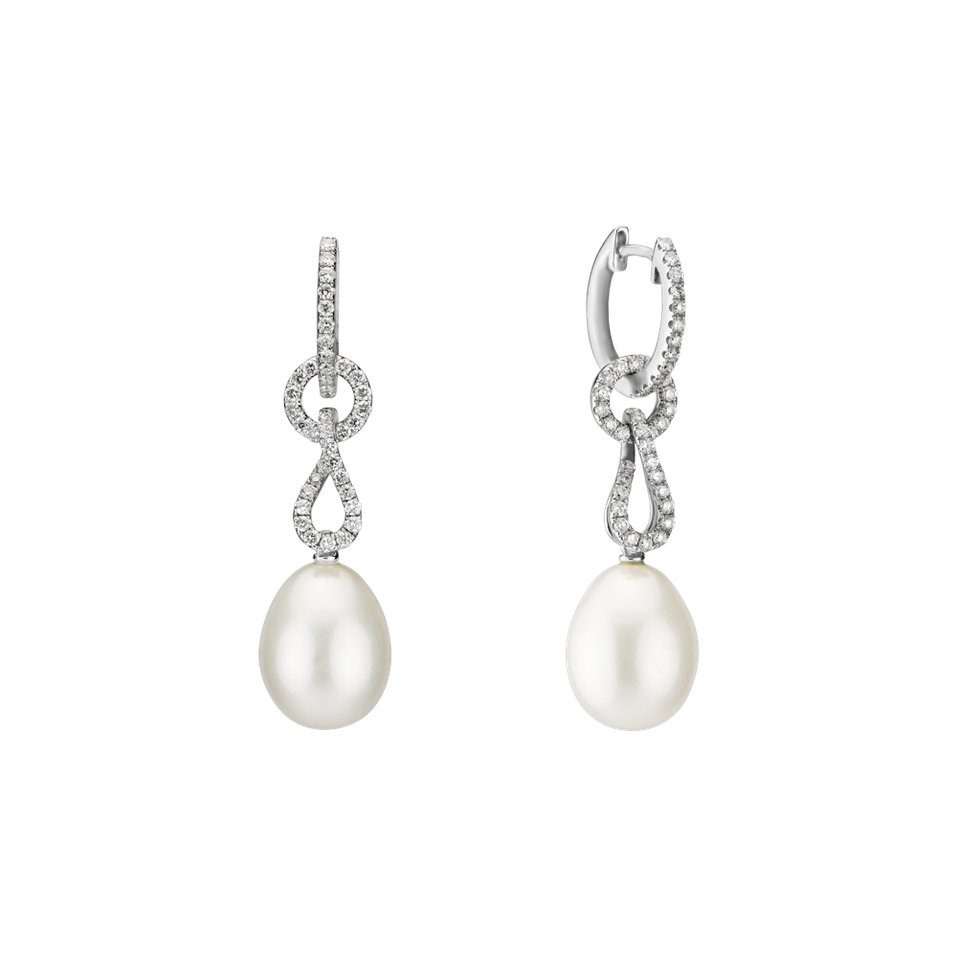 Diamond earrings with Pearl Secret Lagoon