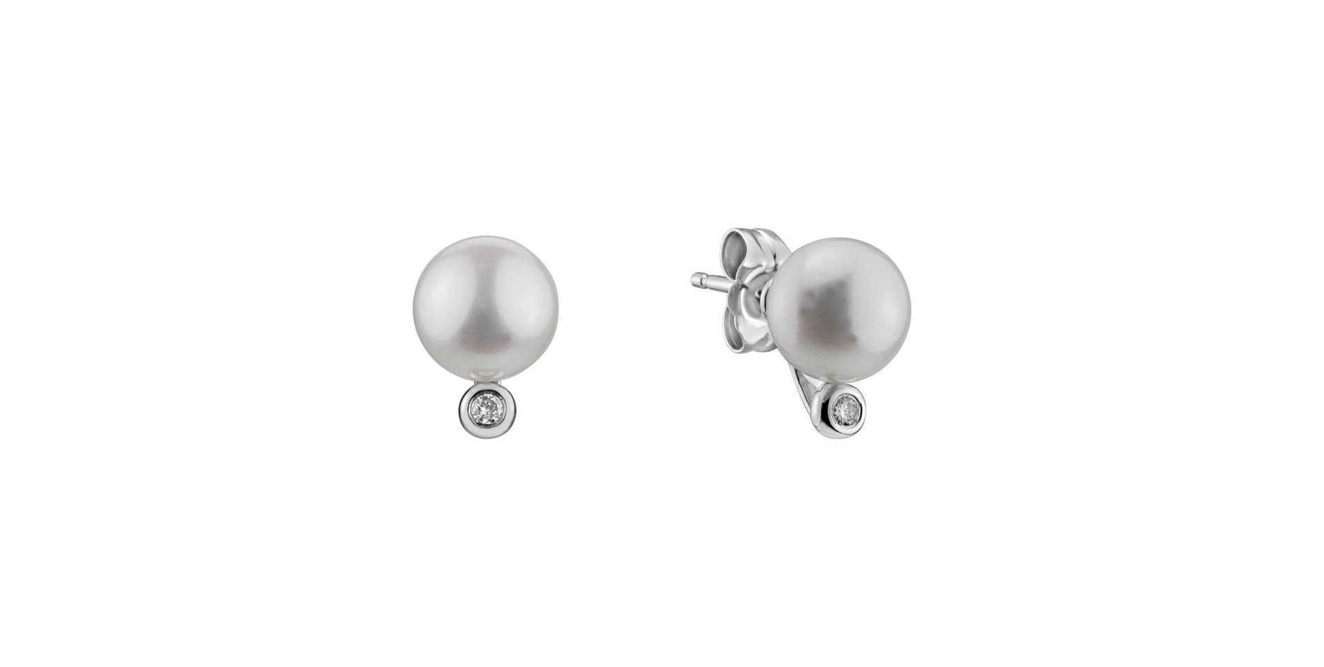 Diamond earrings with Pearl Soul of Sonia