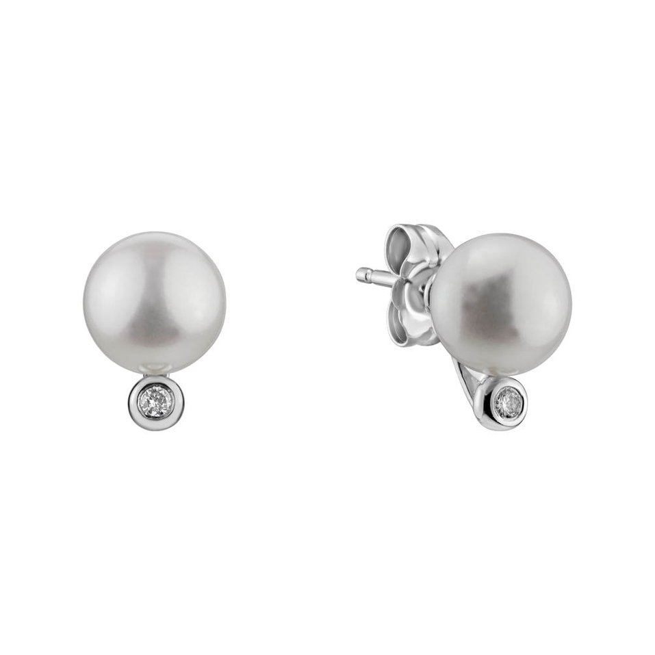 Diamond earrings with Pearl Soul of Sonia