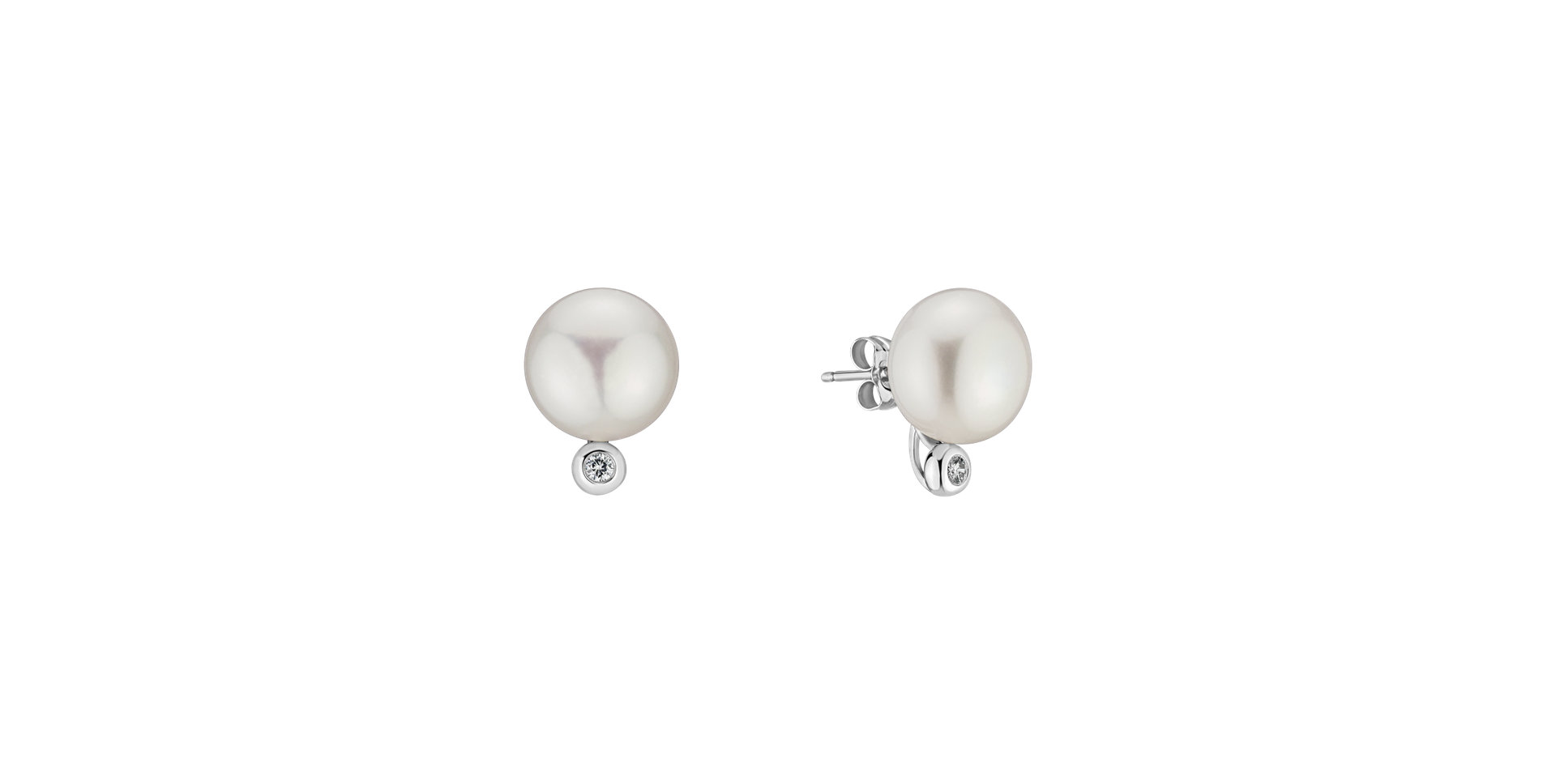 Diamond earrings with Pearl Sonia Ocean