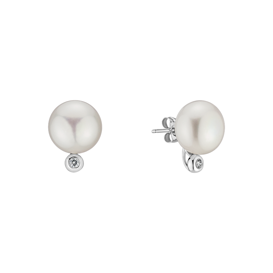 Diamond earrings with Pearl Sonia Ocean