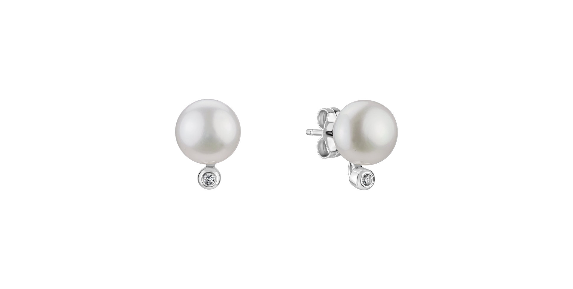 Diamond earrings with Pearl Sofia River