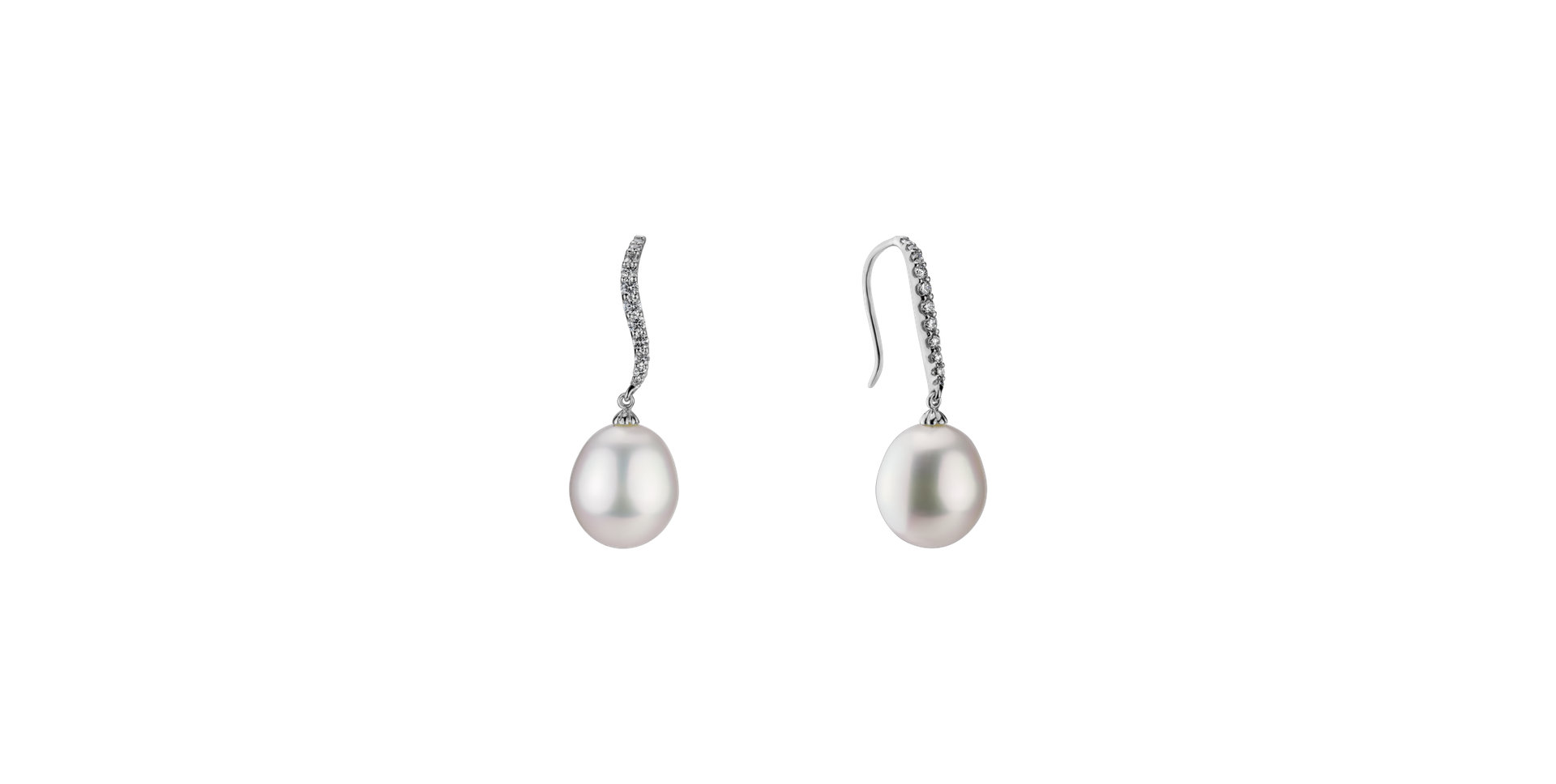 Diamond earrings with Pearl Undersea Sierra