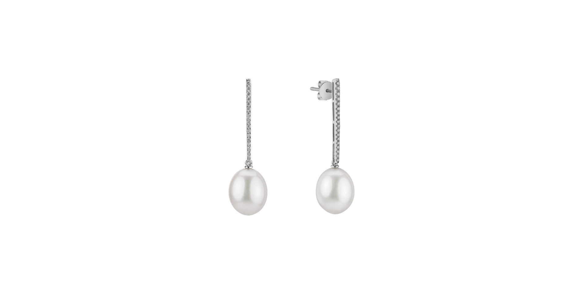 Diamond earrings with Pearl Underwater Sierra