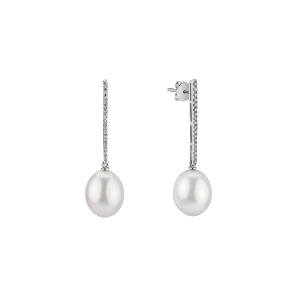 Diamond earrings with Pearl Underwater Sierra