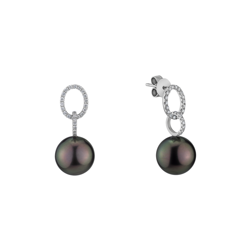Diamond earrings with Pearl Thanelle