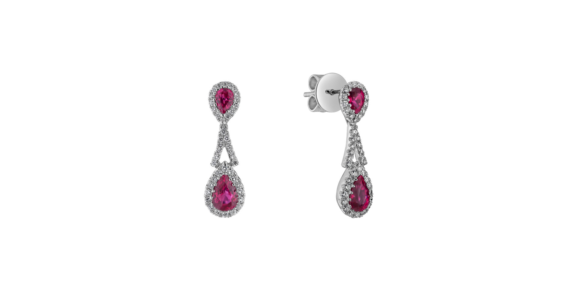 Diamond earrings and Ruby Ruby Woman