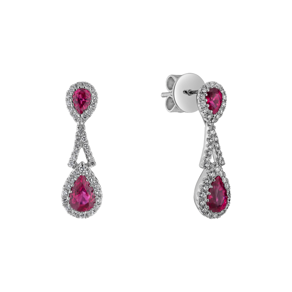 Diamond earrings and Ruby Ruby Woman