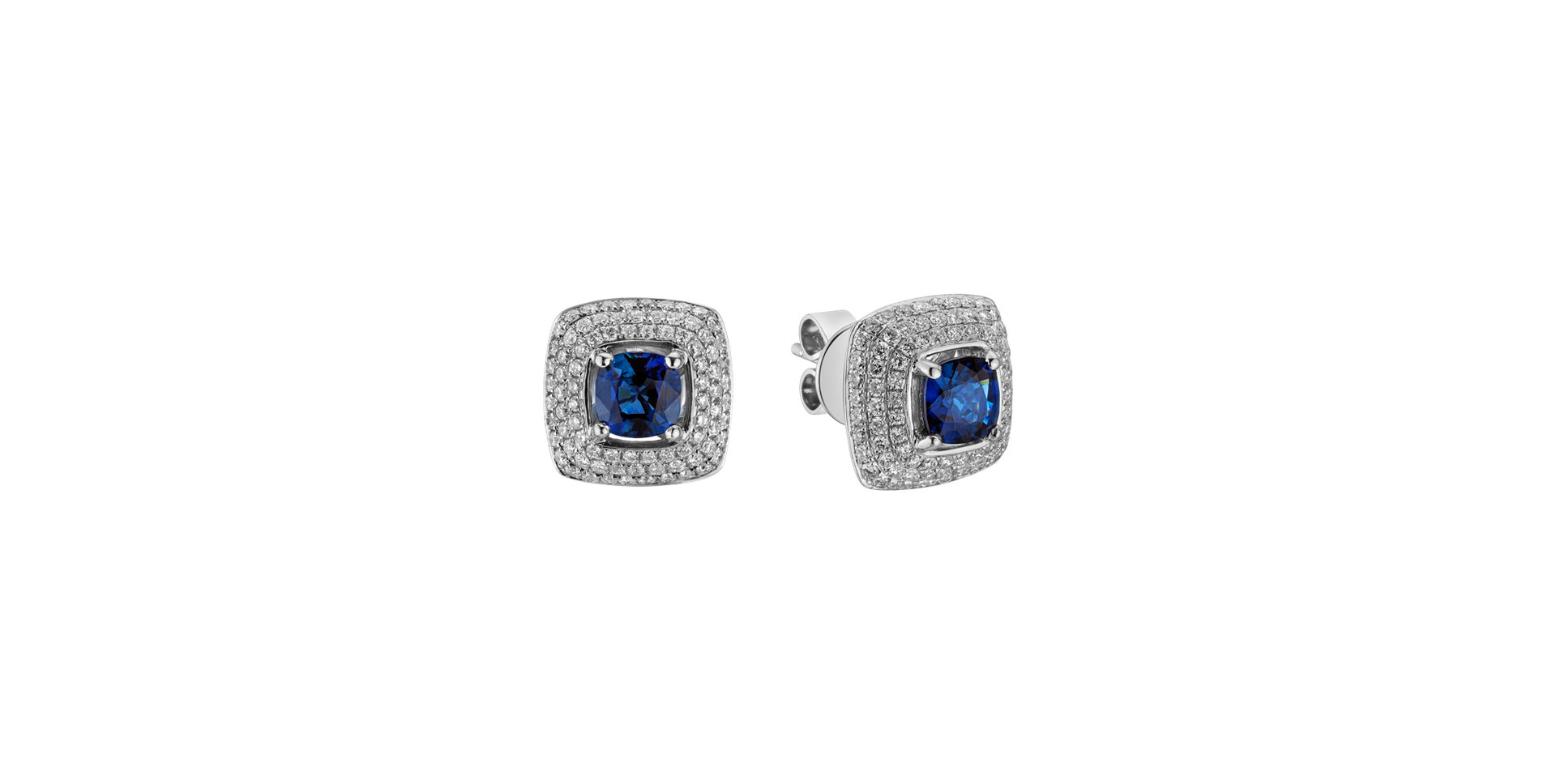 Diamond earrings with Sapphire Nostalgia Queen
