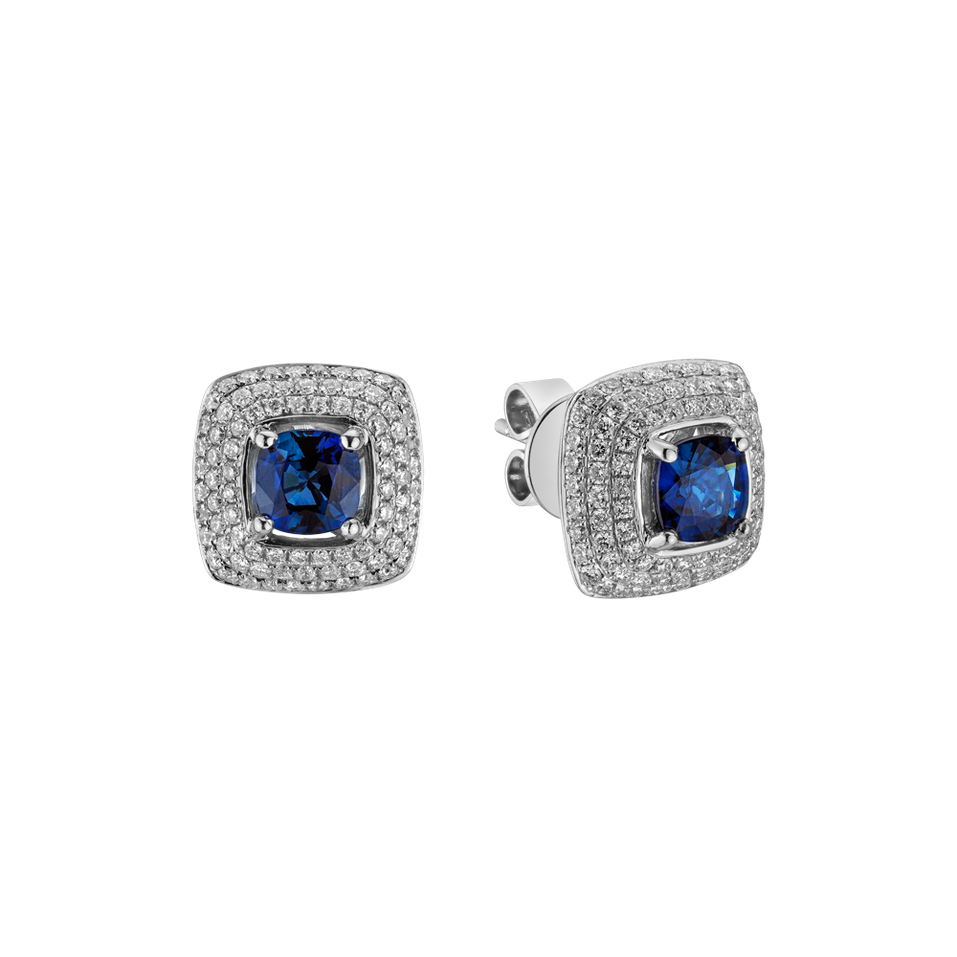 Diamond earrings with Sapphire Nostalgia Queen