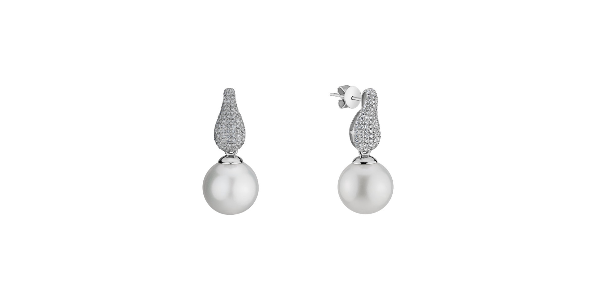 Diamond earrings with Pearl Smuusa