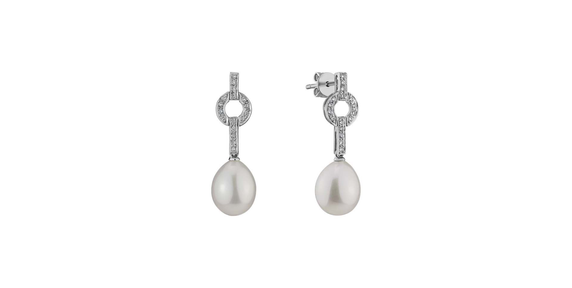 Diamond earrings with Pearl Underwater Mystery