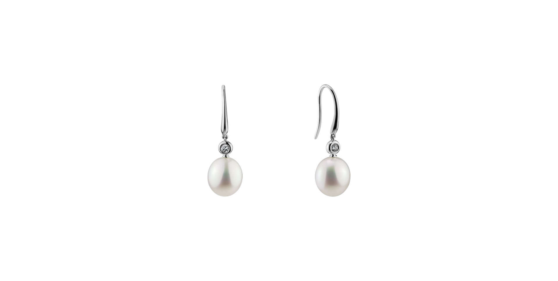 Diamond earrings with Pearl Ocean for Selena