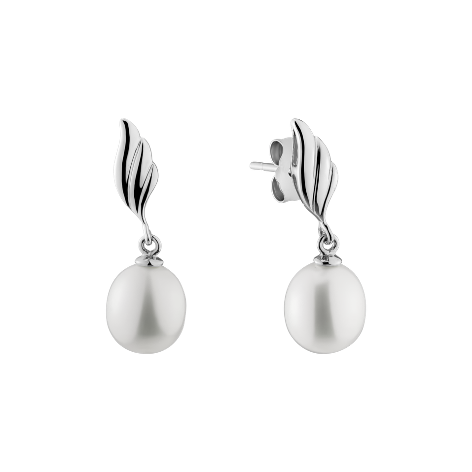 Earrings with Pearl Pearly Wings