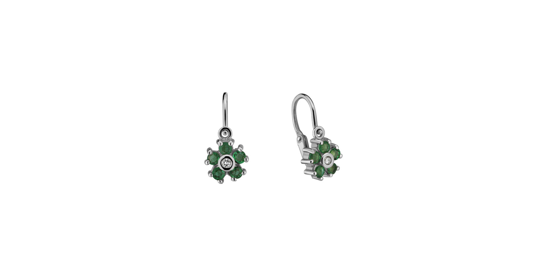 Children's diamond earrings and Emerald Diamond Emotion