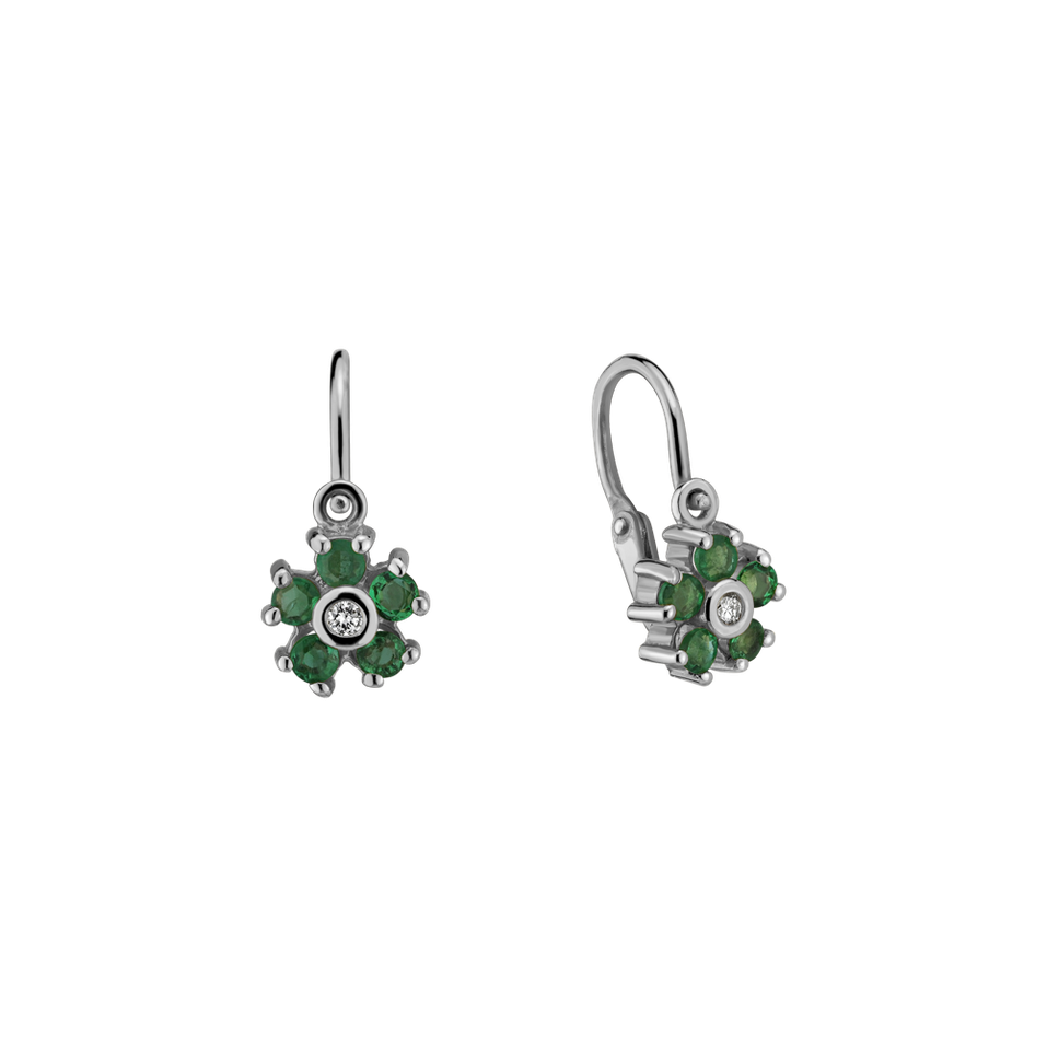 Children's diamond earrings and Emerald Diamond Emotion