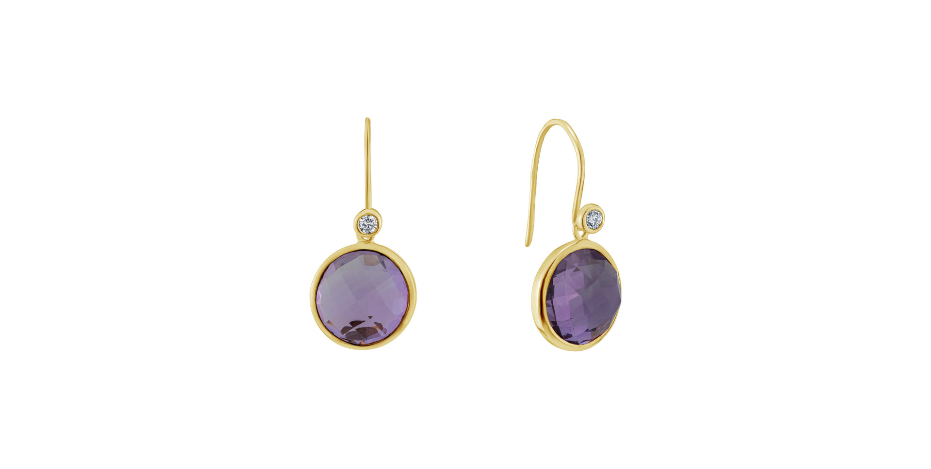 Diamond earrings with Amethyst Purple Divination