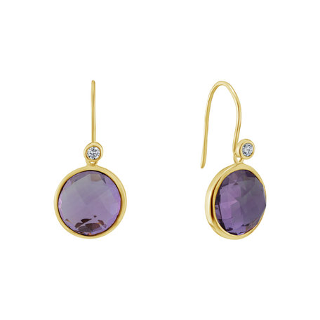 Diamond earrings with Amethyst Purple Divination