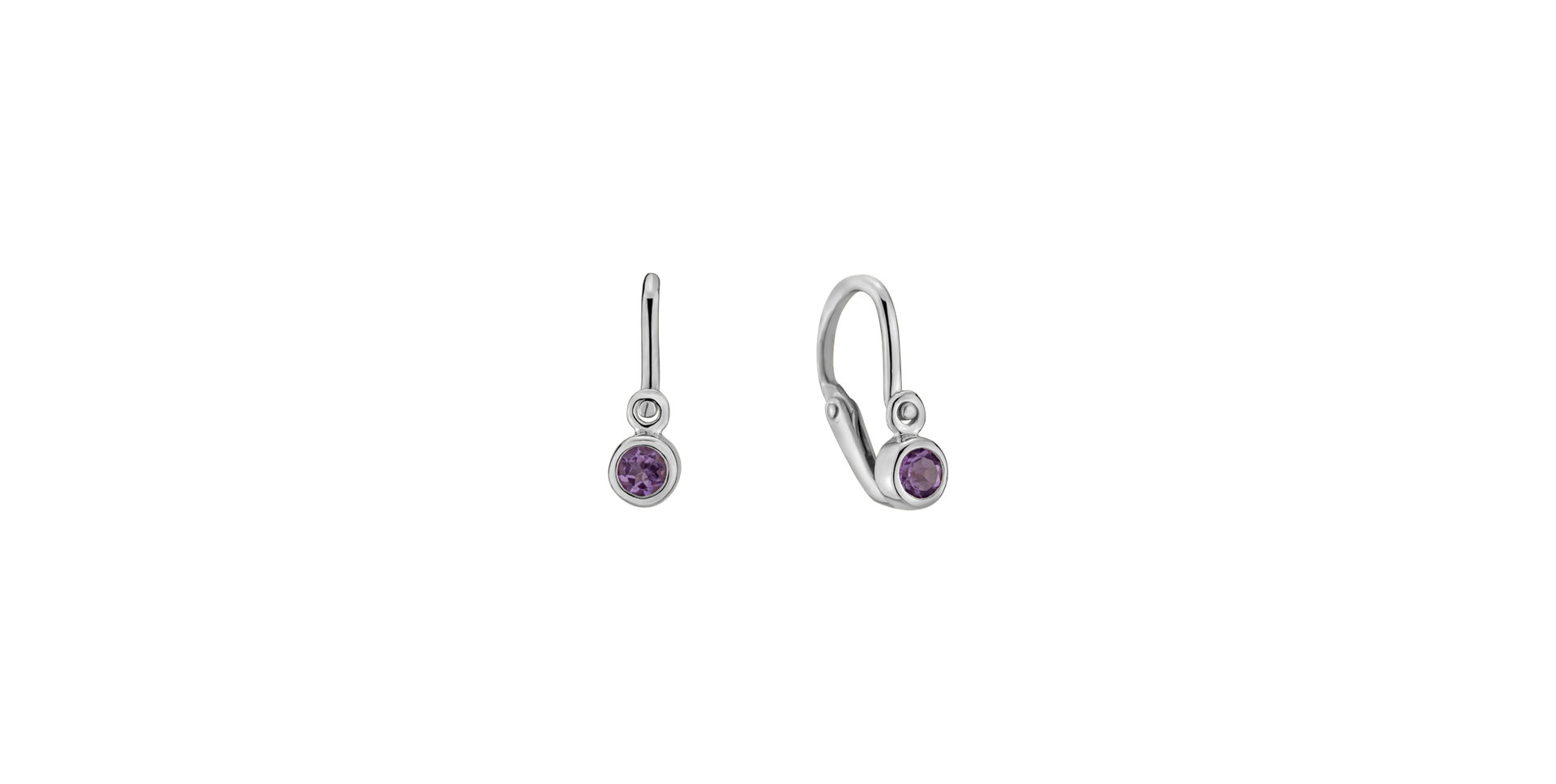 Children's earrings with Amethyst Little Gem