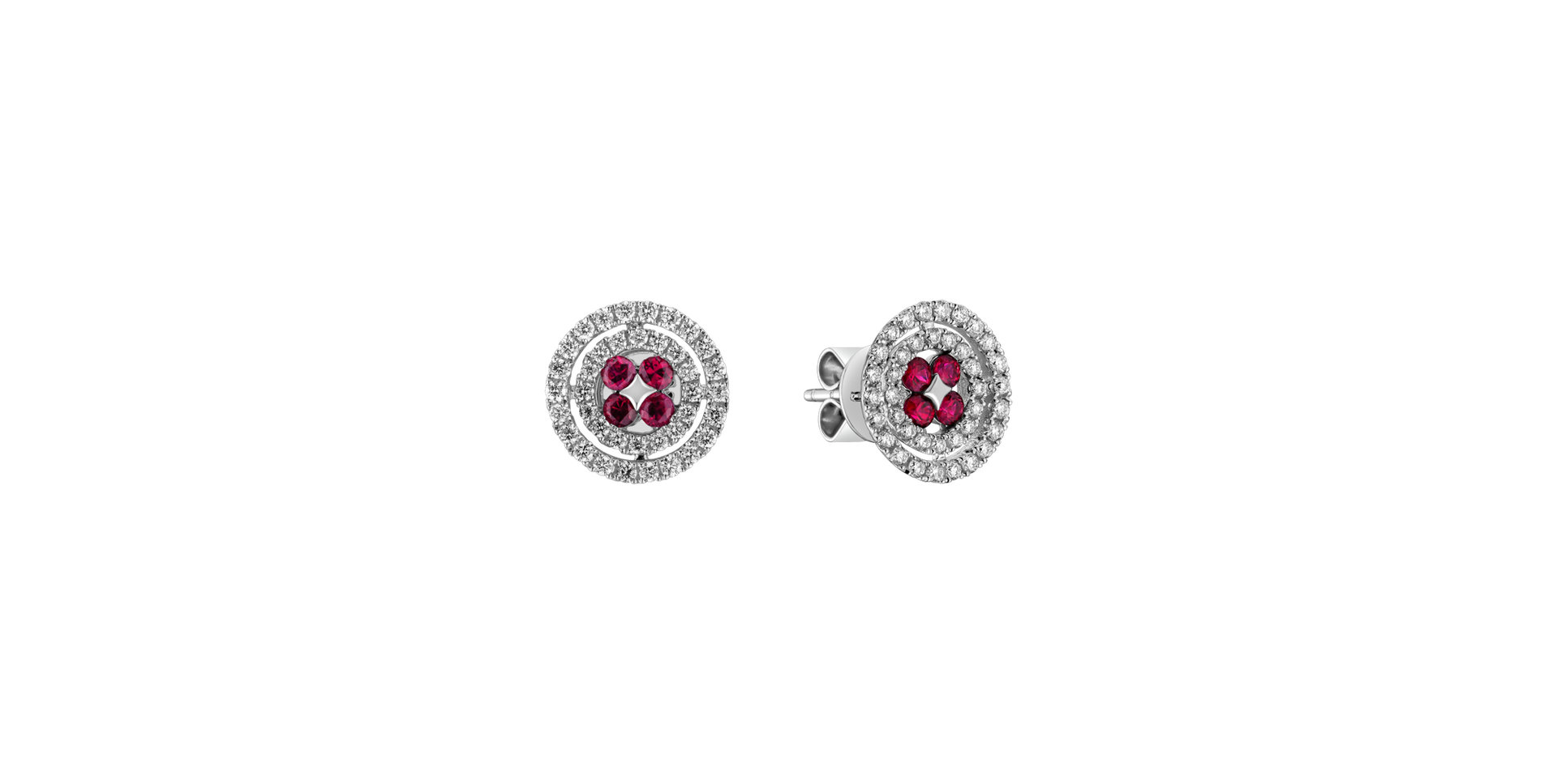 Diamond earrings and Ruby Susanna