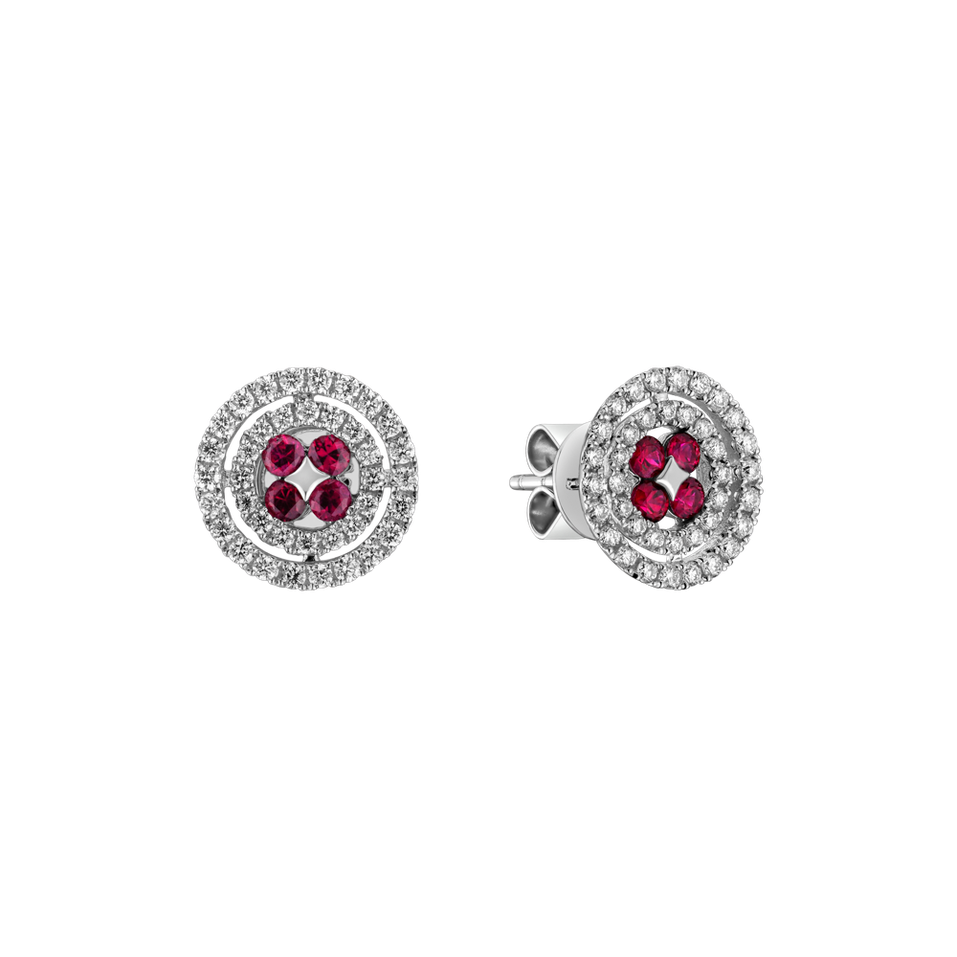Diamond earrings and Ruby Susanna