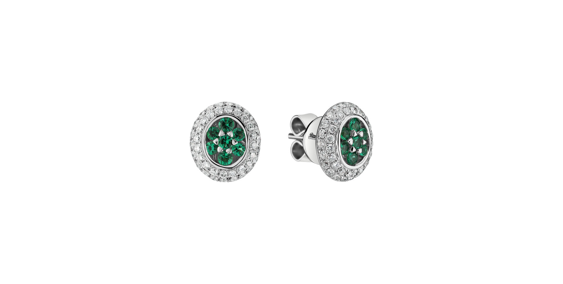 Diamond earrings and Emerald Savannah