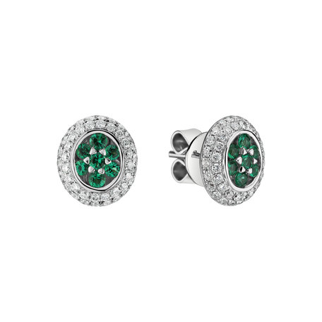 Diamond earrings and Emerald Savannah