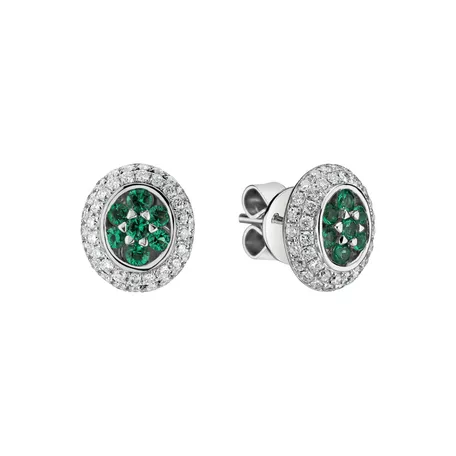 Diamond earrings and Emerald Savannah