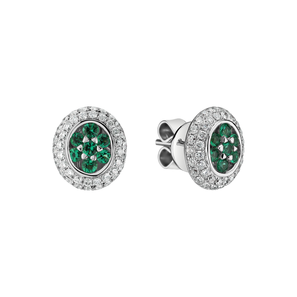 Diamond earrings and Emerald Savannah
