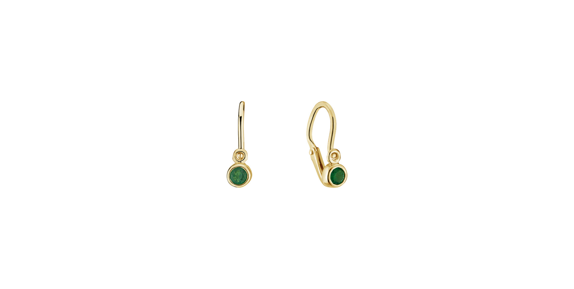 Children's earrings with Emerald Little Gem